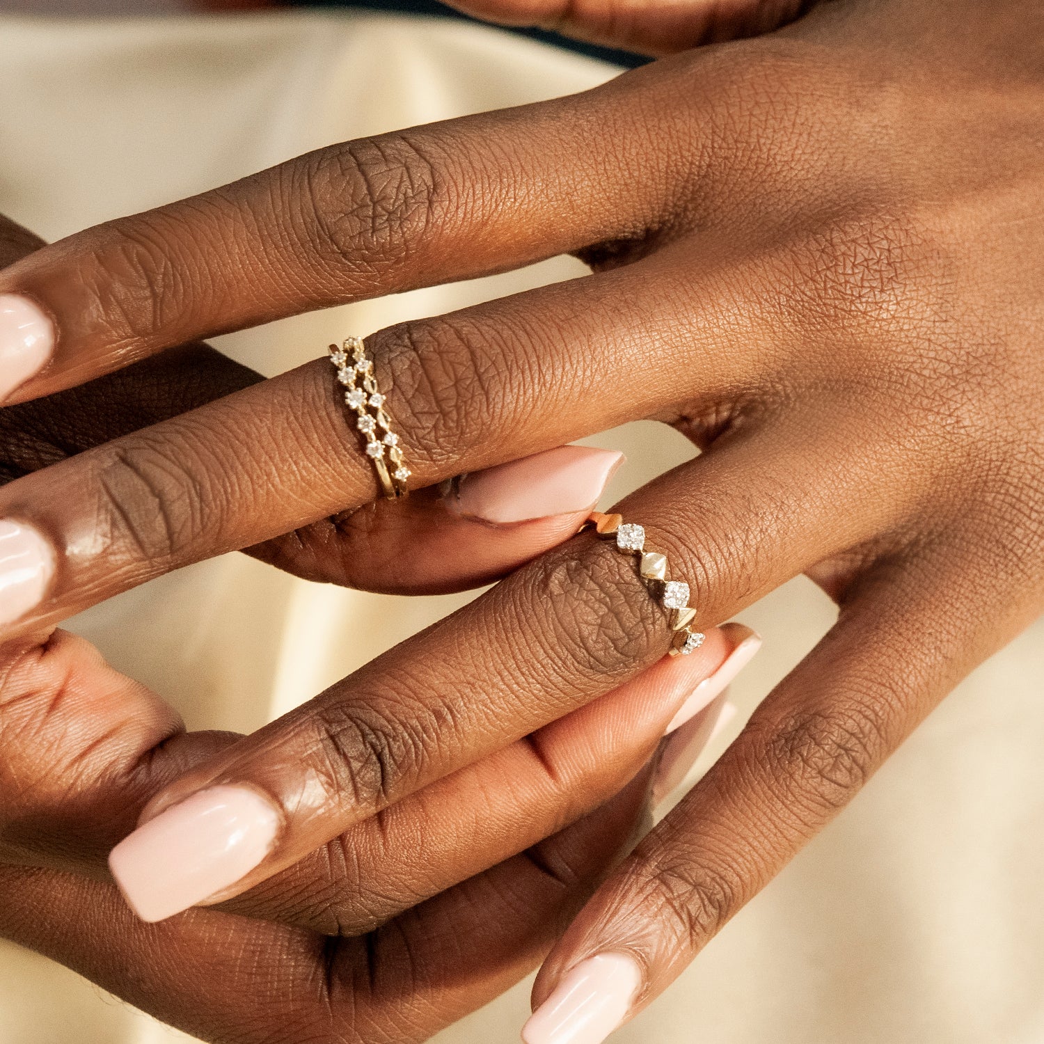 Rio Checker Shaped Diamond Ring for Hand