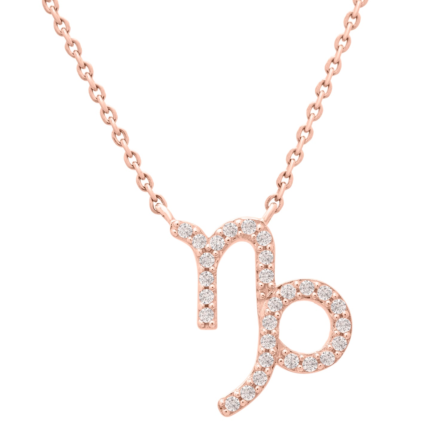 Capricorn Zodiac Diamond Necklace with Golden Chain