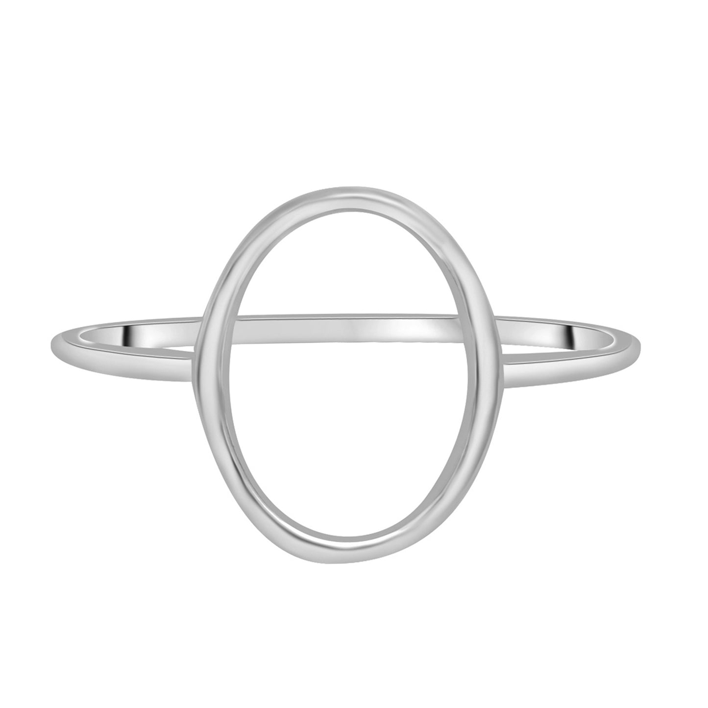Open Oval Plain Gold Shape Ring in White Gold