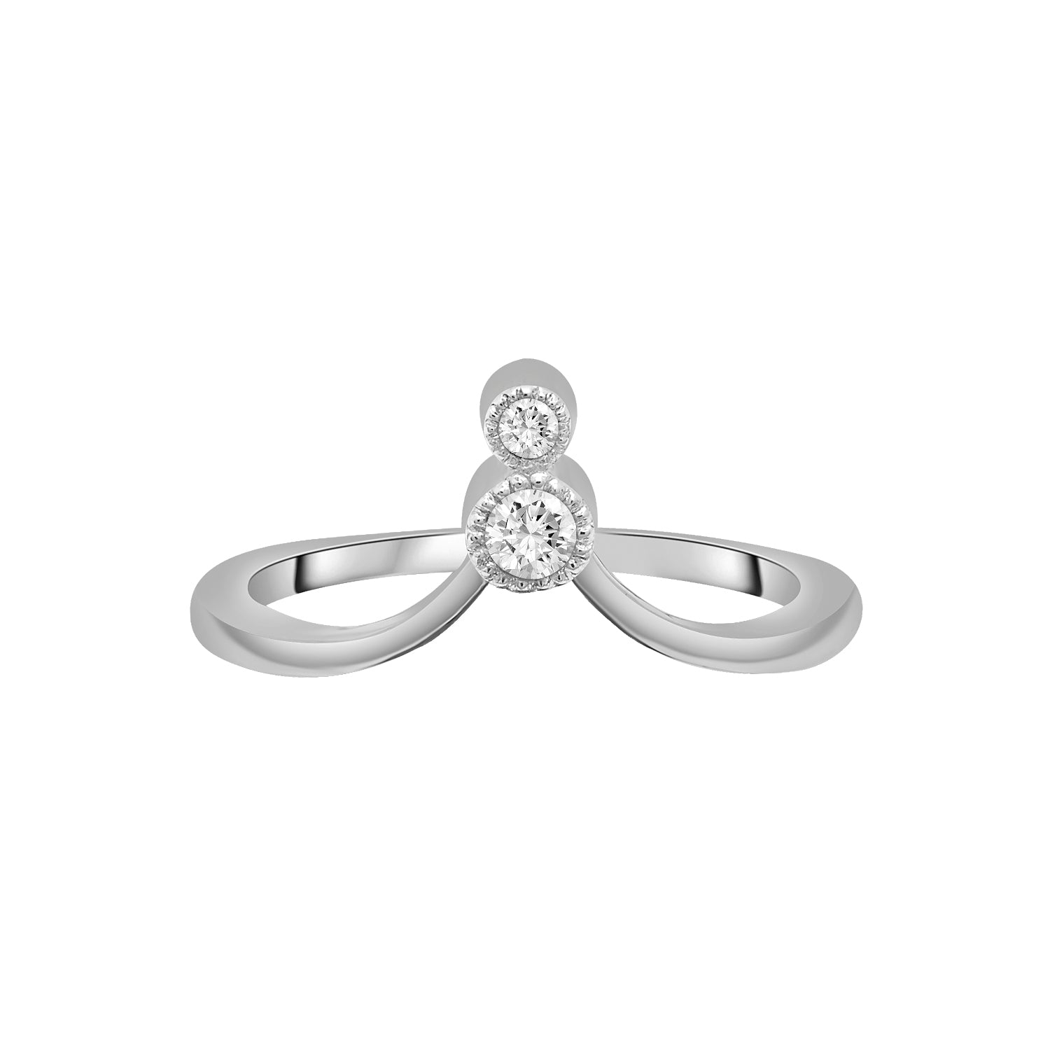 Heluviee Arched Diamond Ring In Silver