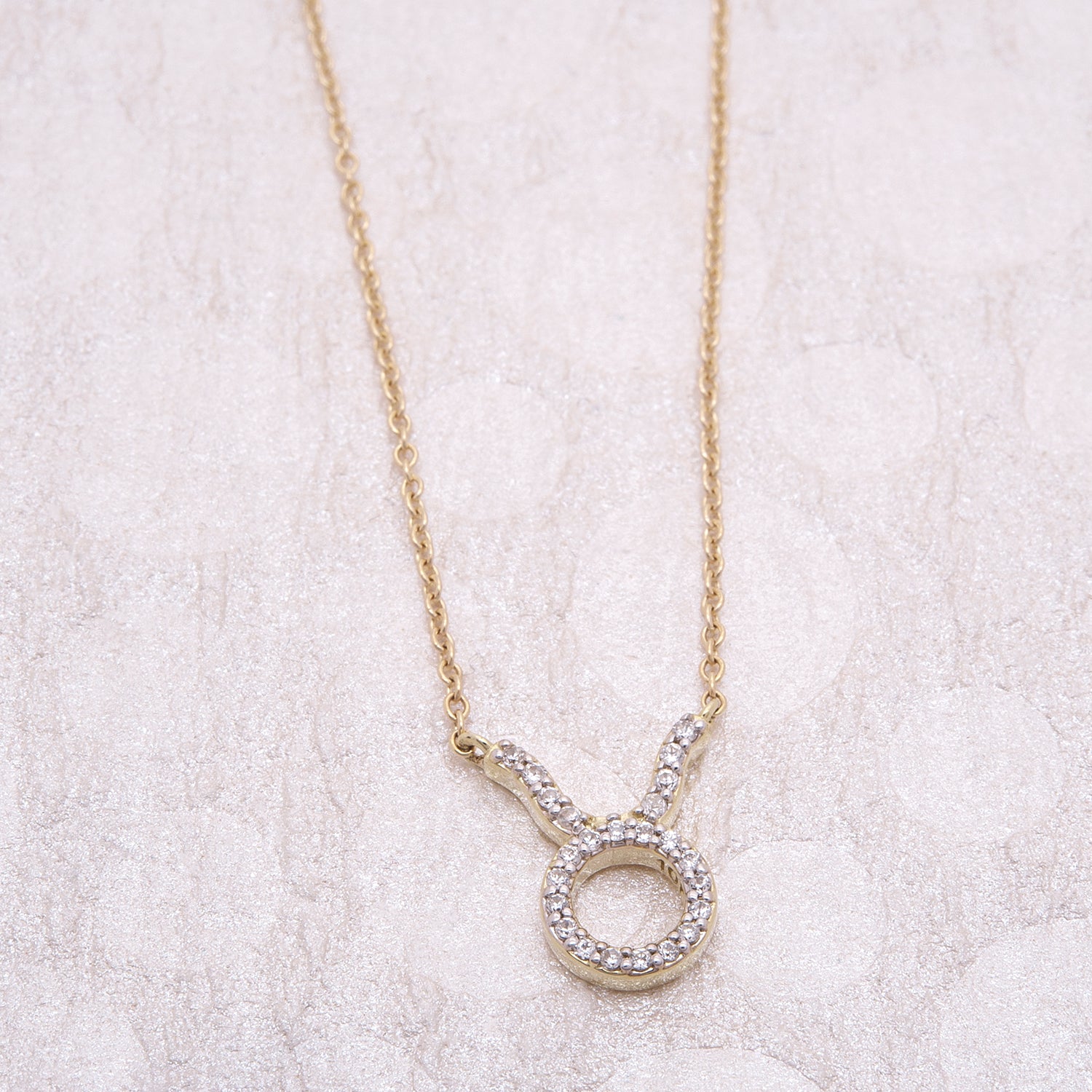 Taurus Zodiac Diamond Necklace in Yellow Gold
