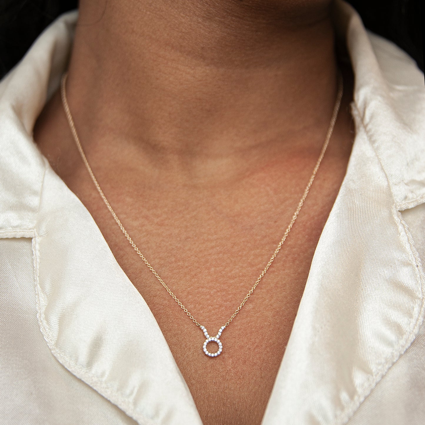 Taurus Zodiac Necklace with Diamonds