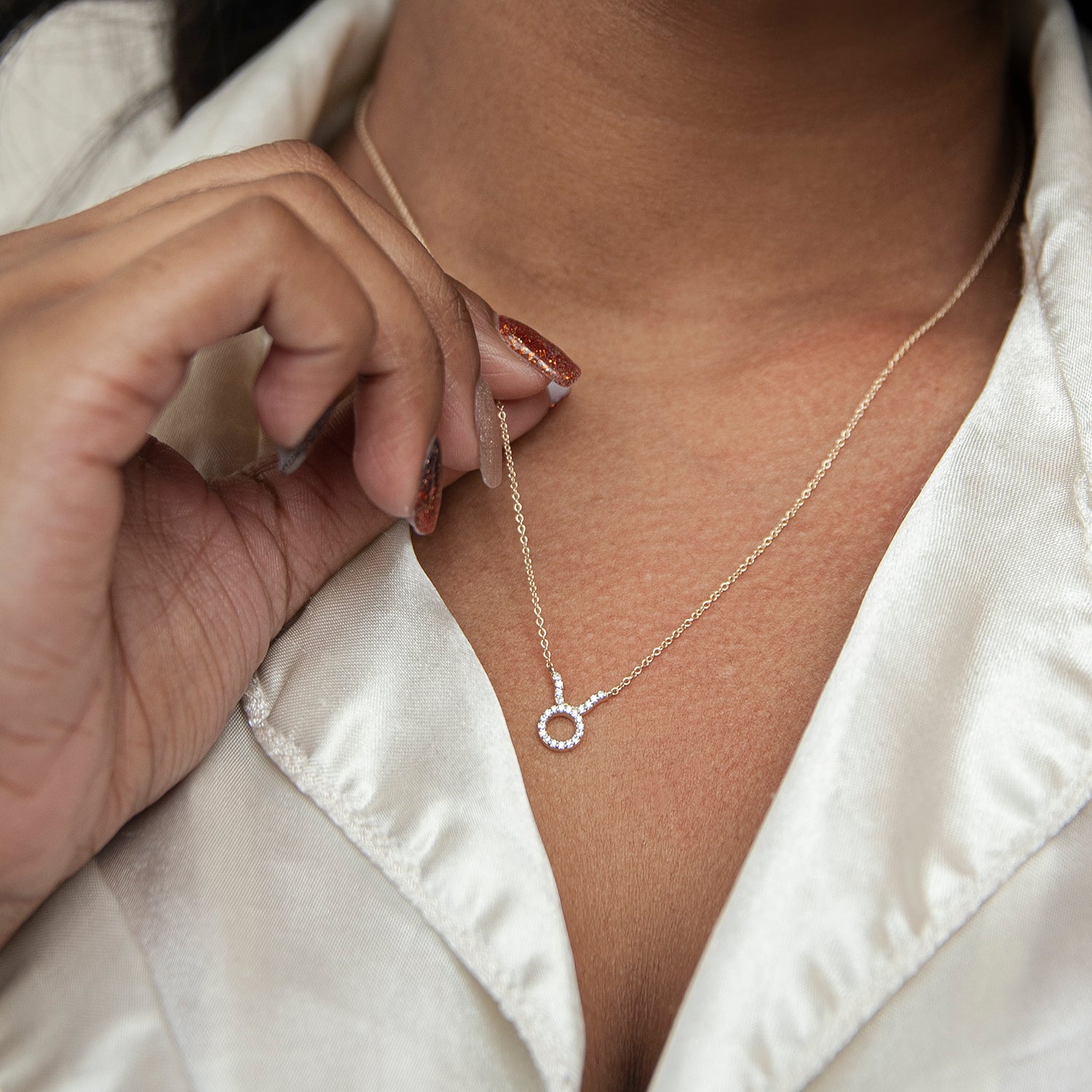 Taurus Zodiac Diamond Necklace for Neck