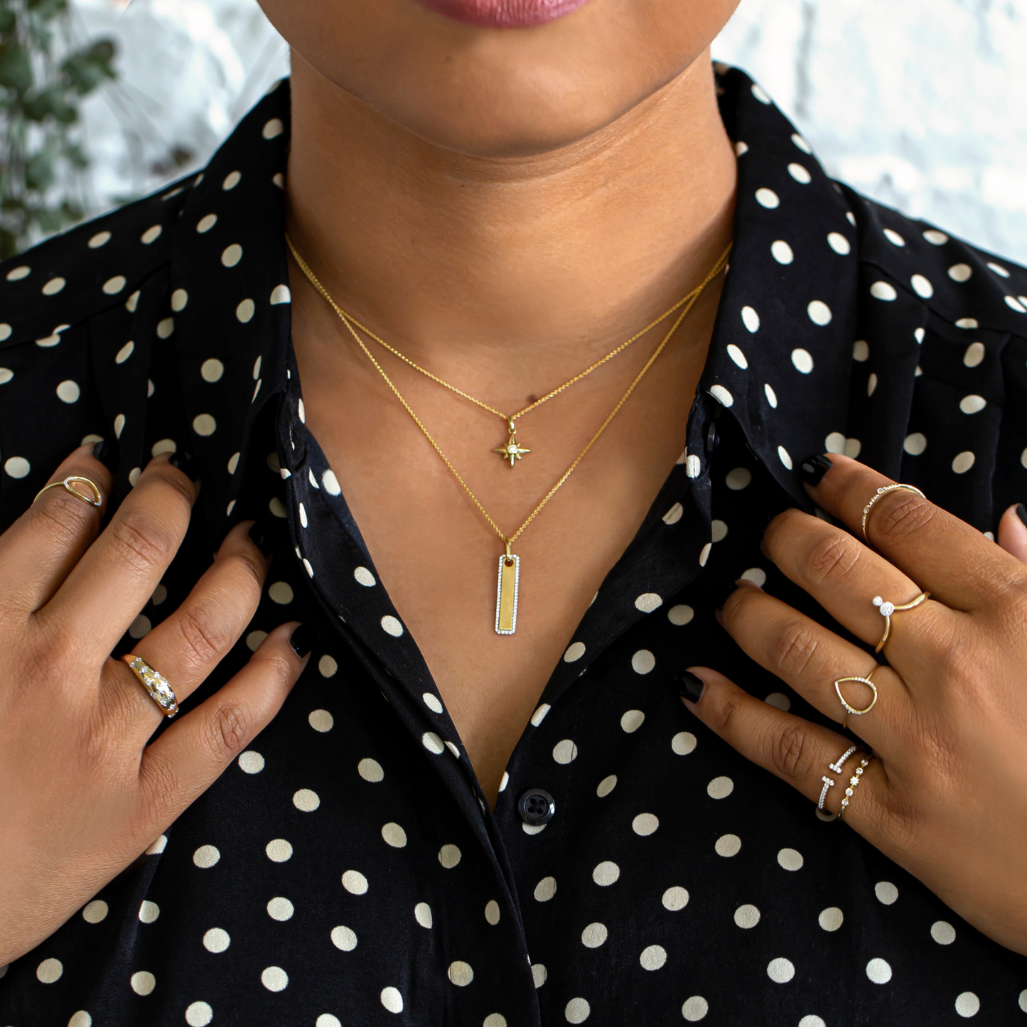 Tebi Diamond Tag Pendant for Neck