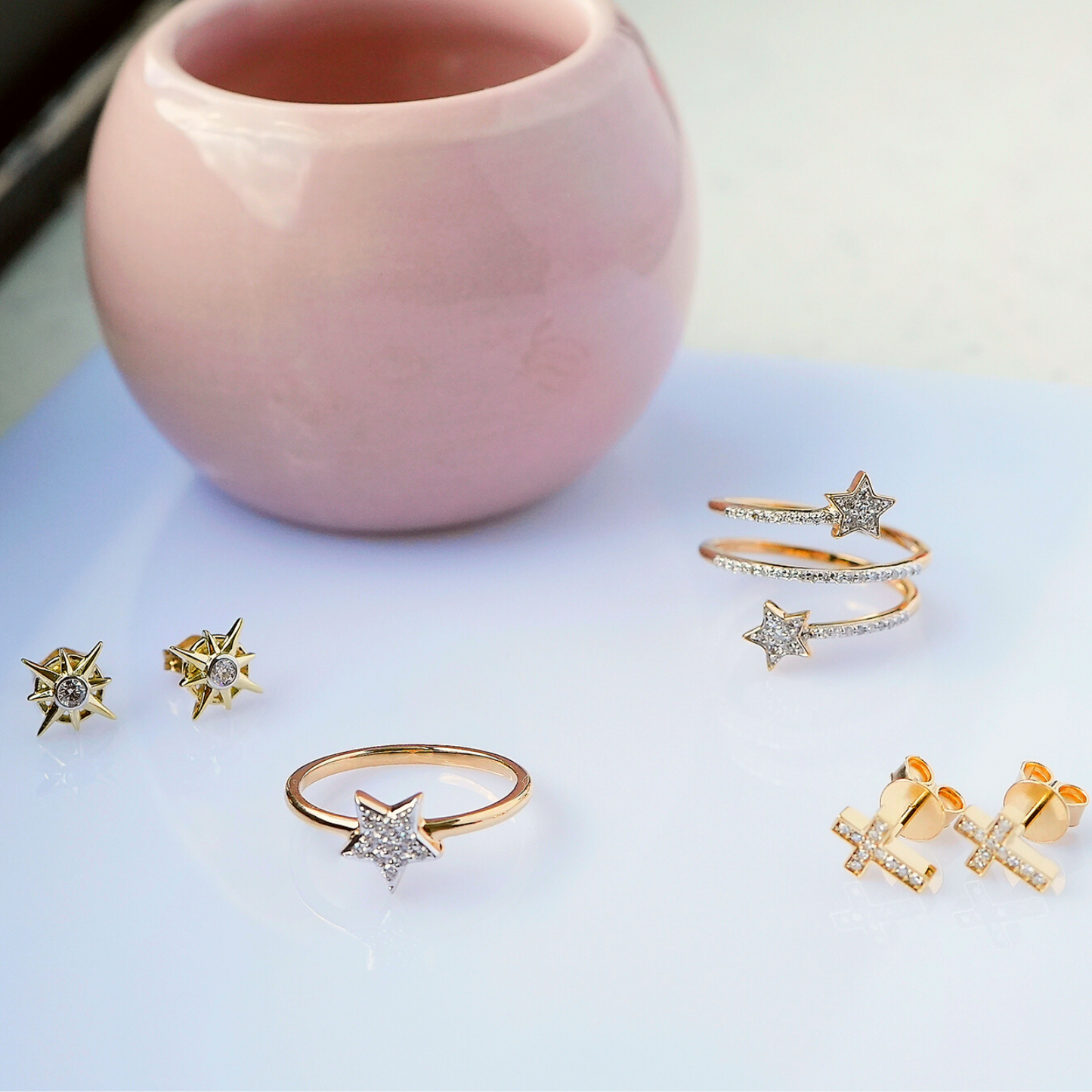 Cali Diamond Star Ring In Multi shape
