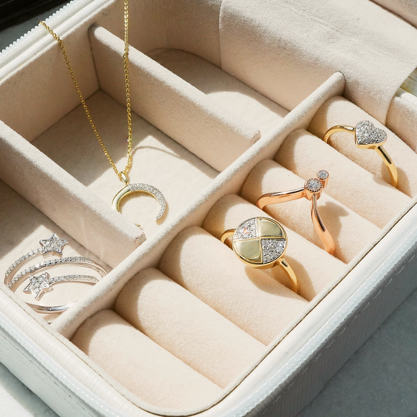 Mia Diamond Heart Ring In Different Shapes