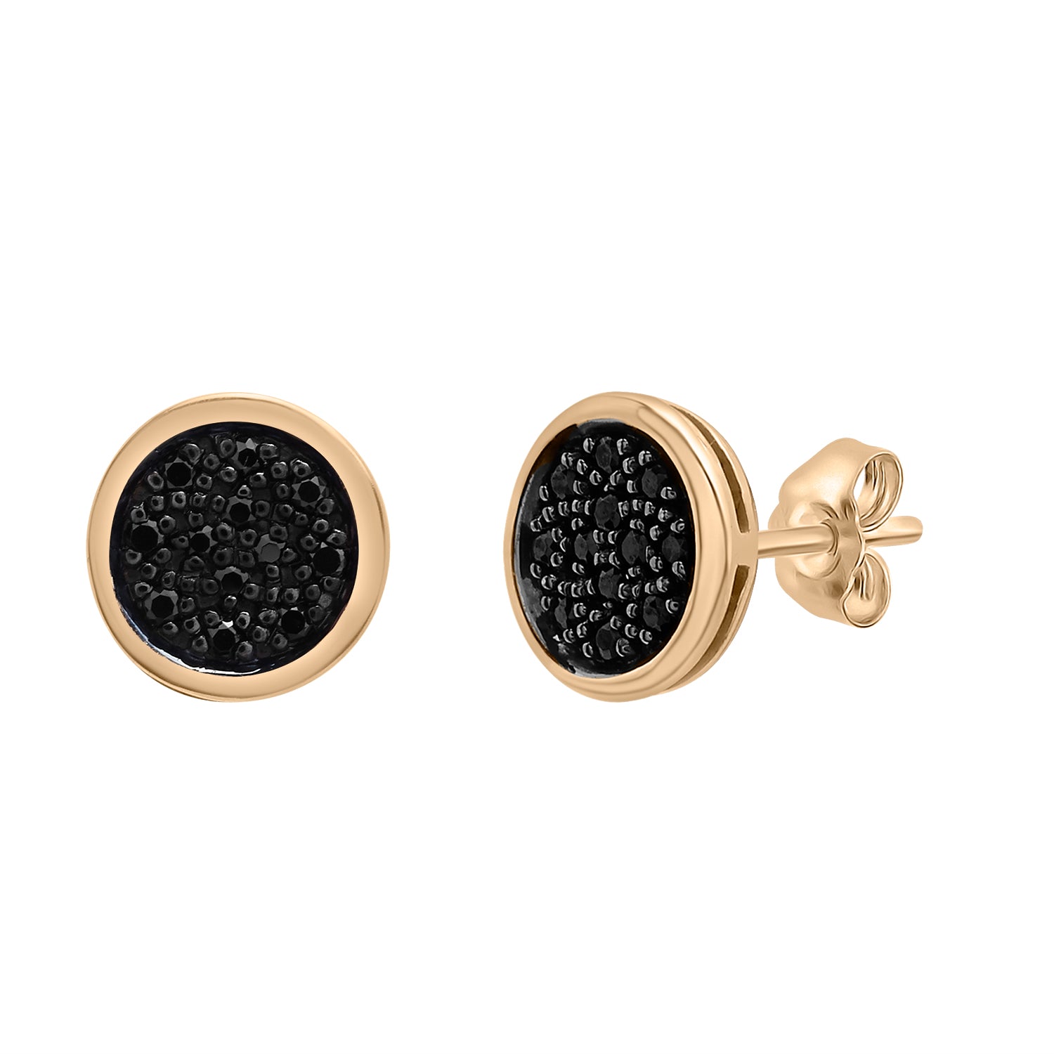 Black circle earrings