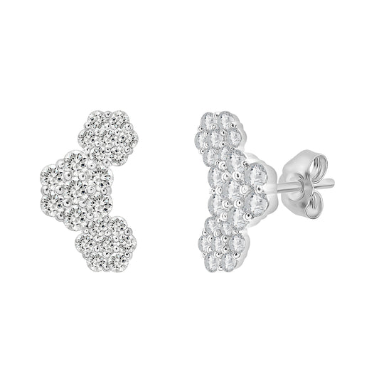 Image for Susan Diamond Cluster Flower Crawler Earrings