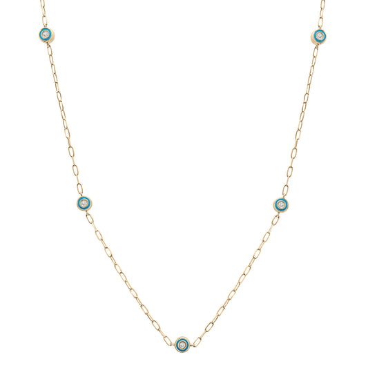Image for Amanda - Turquoise Enamel Diamond Necklace