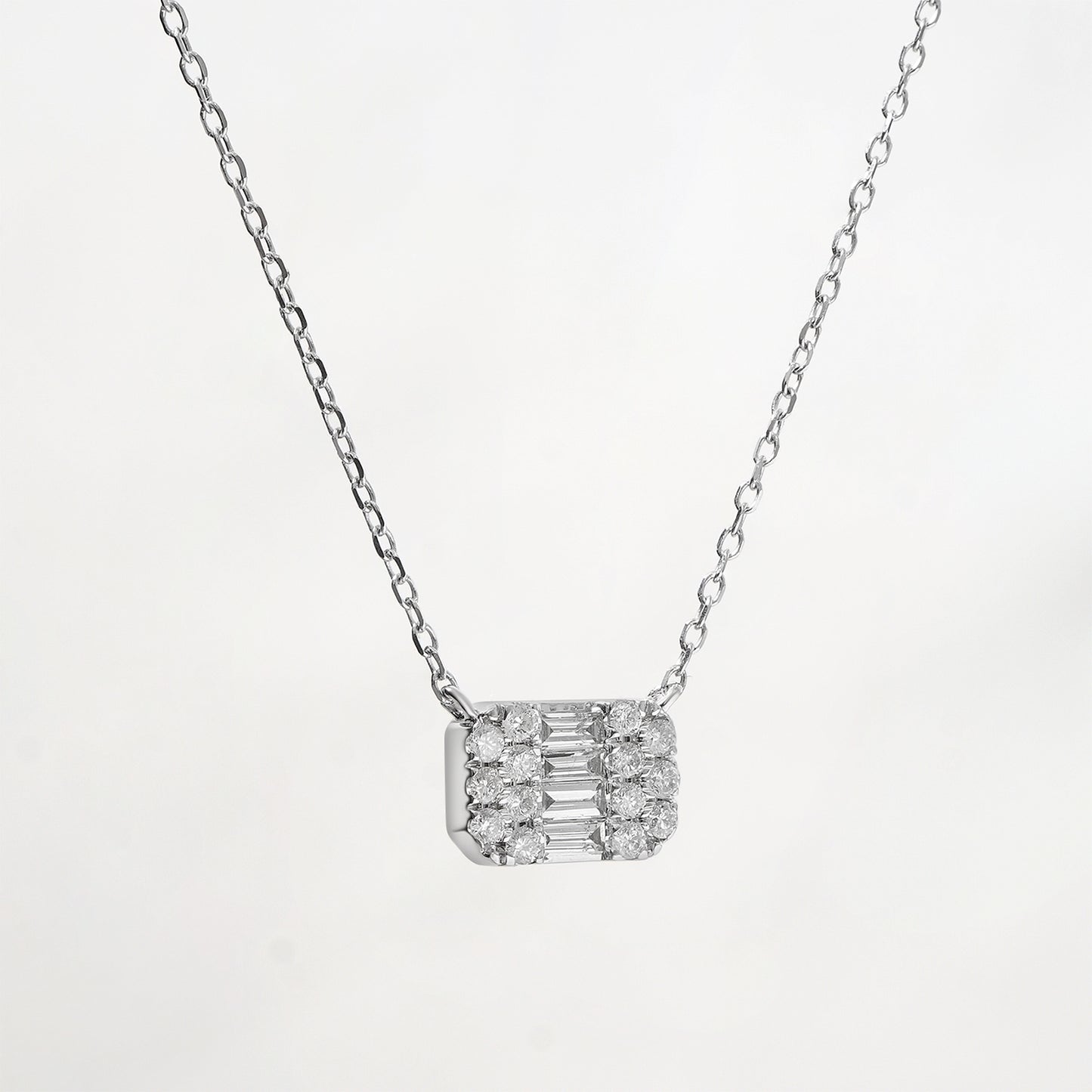 Diamond Cushion Necklace