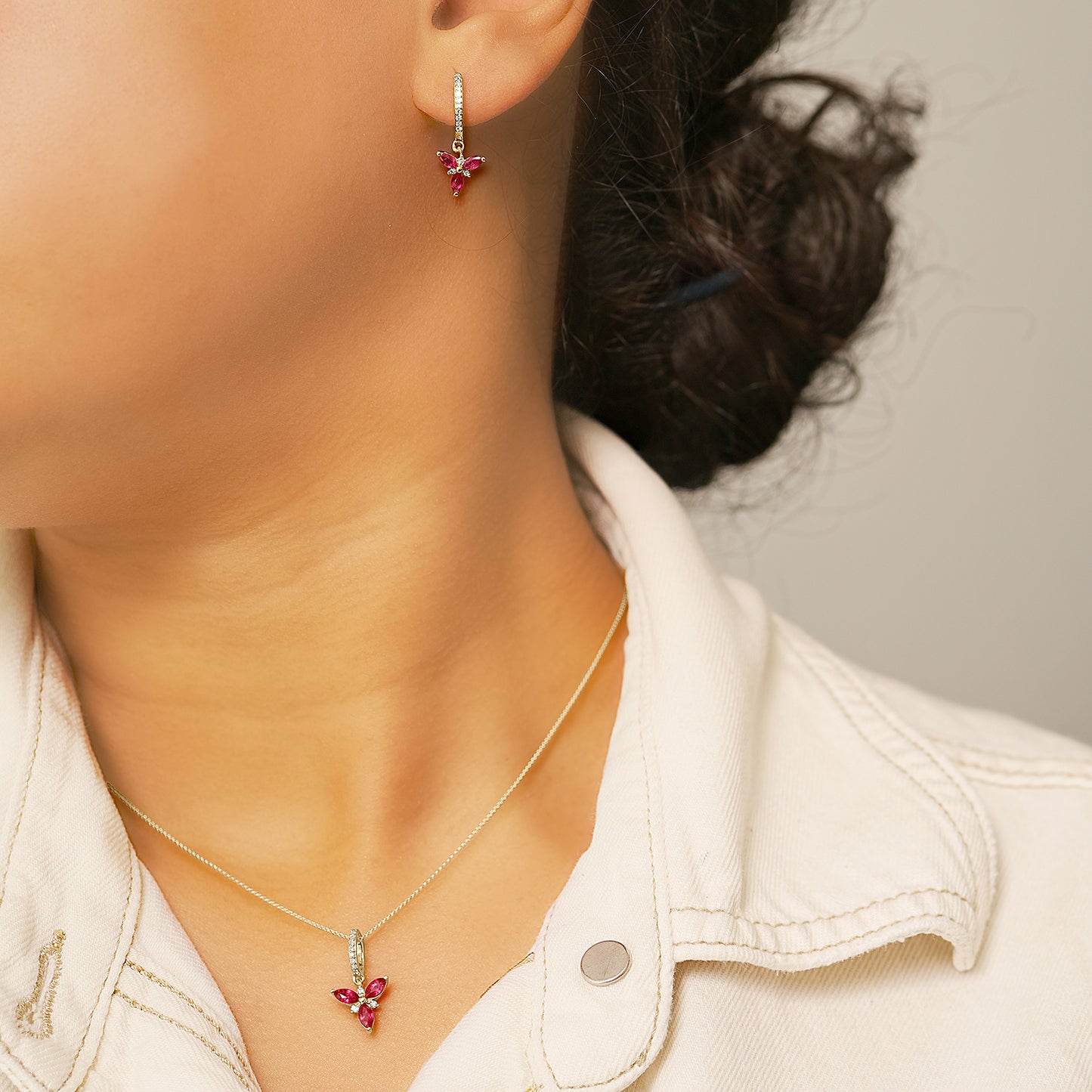 Neli Ruby and Diamond Pendant