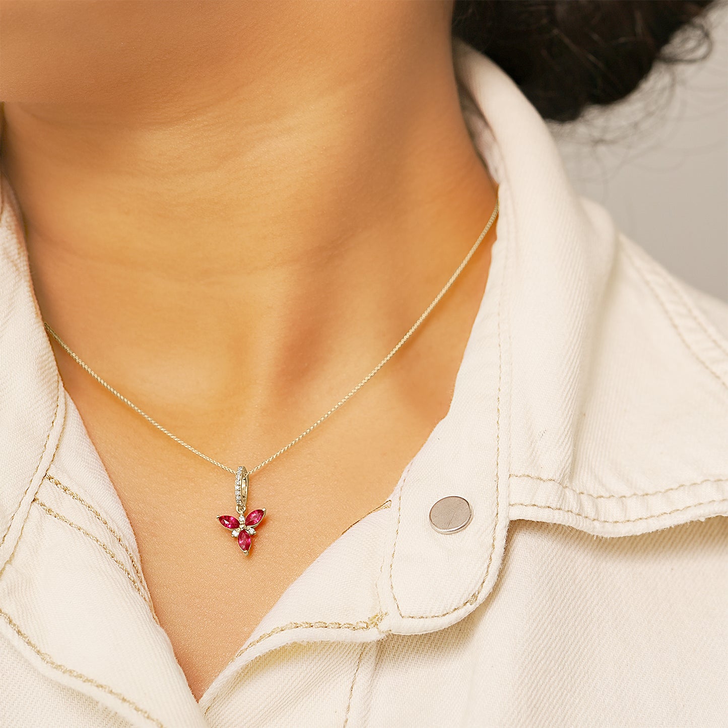 Neli Ruby and Diamond Pendant