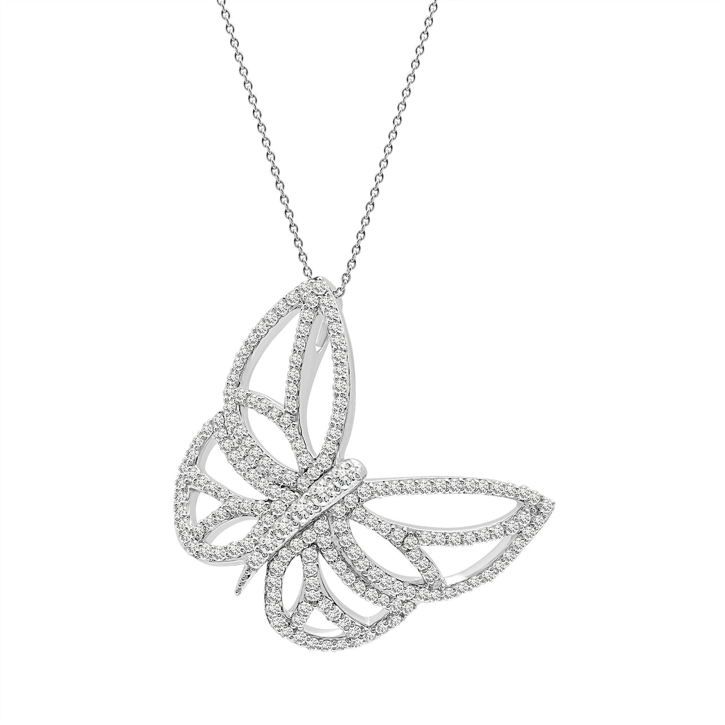 Barbara White Gold Butterfly Wing Pendant