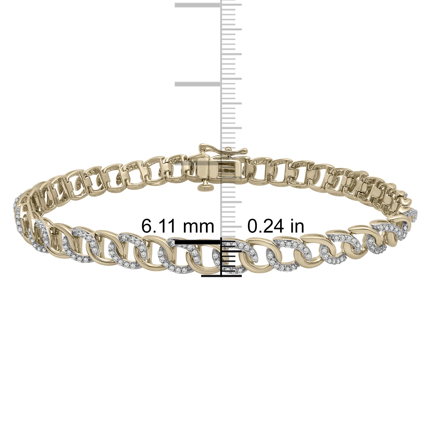 Tyra Curb Link Bracelet with Diamonds 