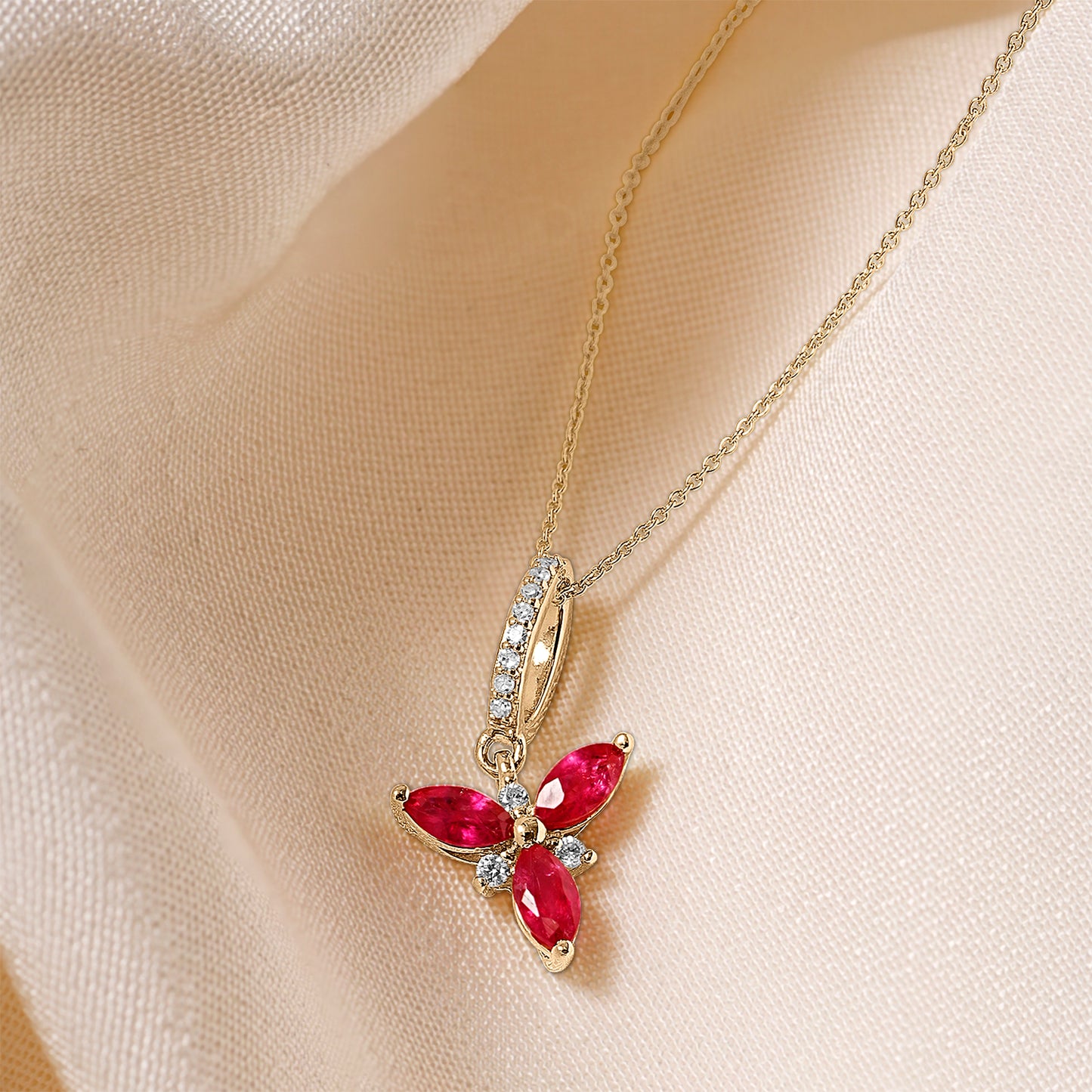 Neli Ruby and Diamond Pendant