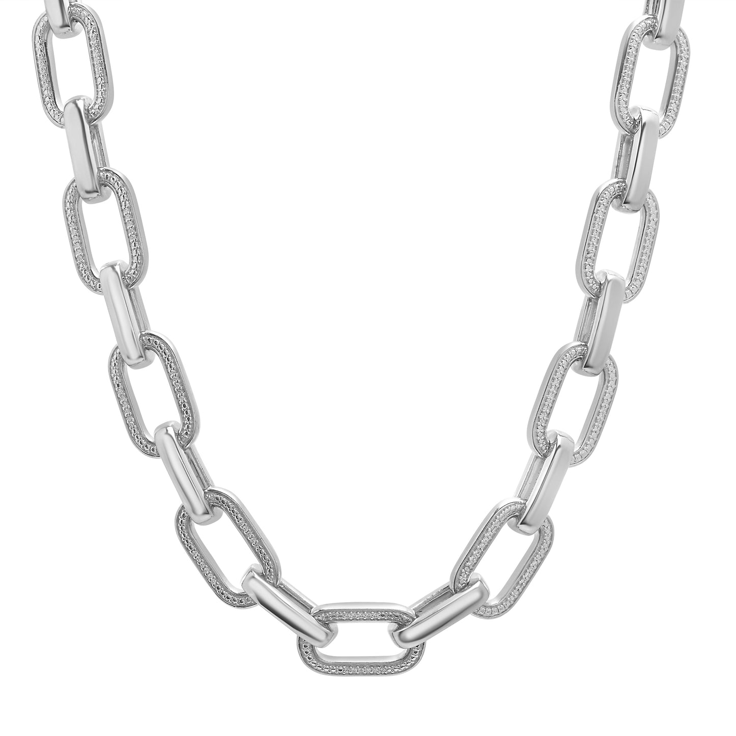 1/2 Ct. T.W Diamond Men's Link Necklace in Sterling Silver