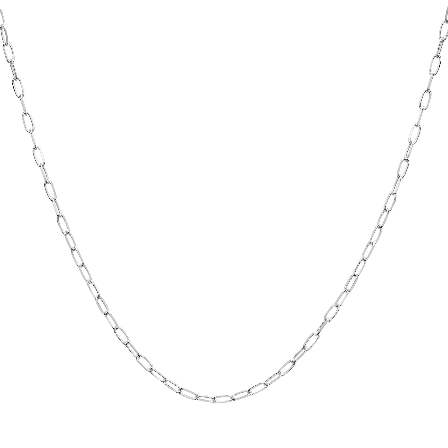 Midi Paperclip Chain Necklace In Silver