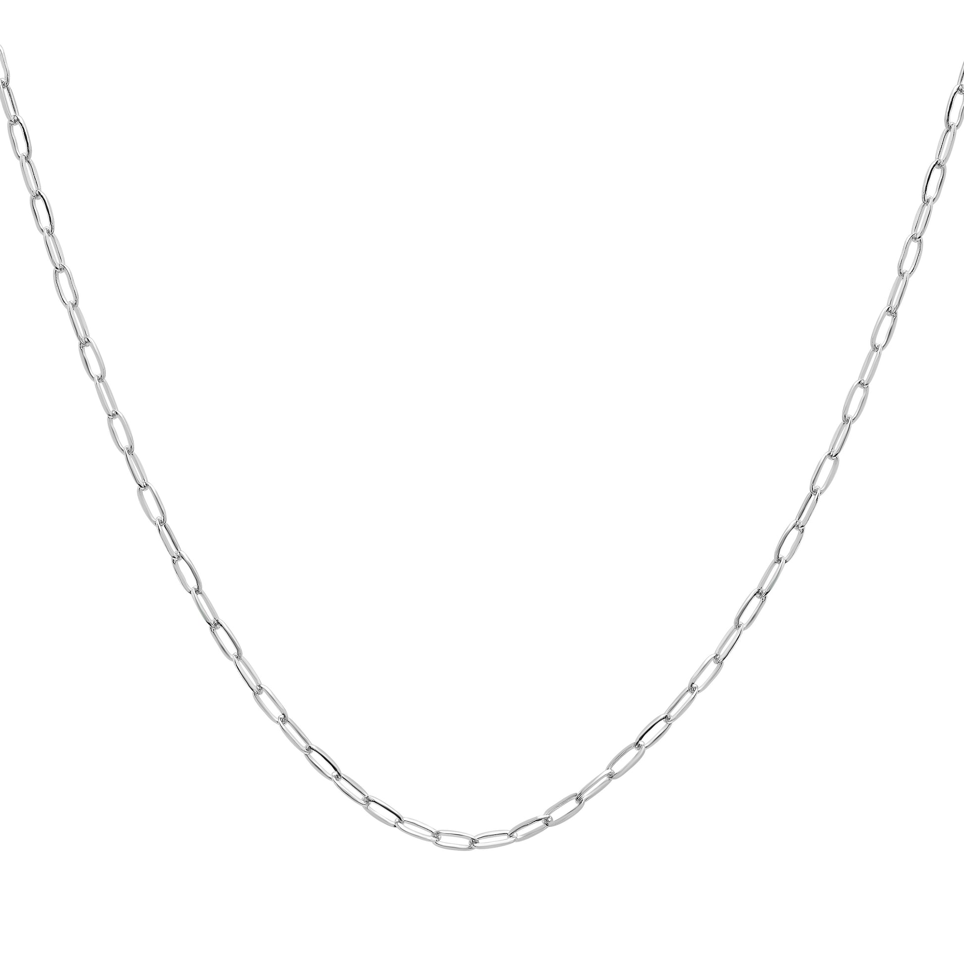 Mini Paperclip Chain Necklace In Silver
