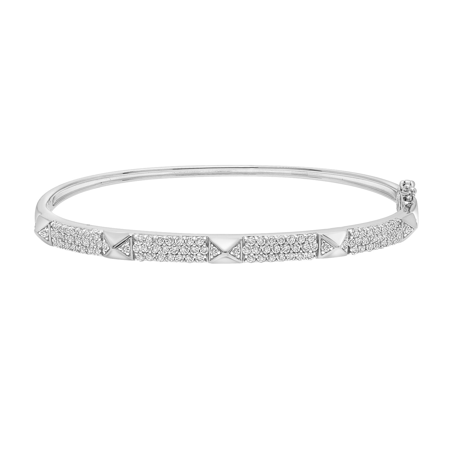 Beatrice Diamond Bangle Bracelet in Silver