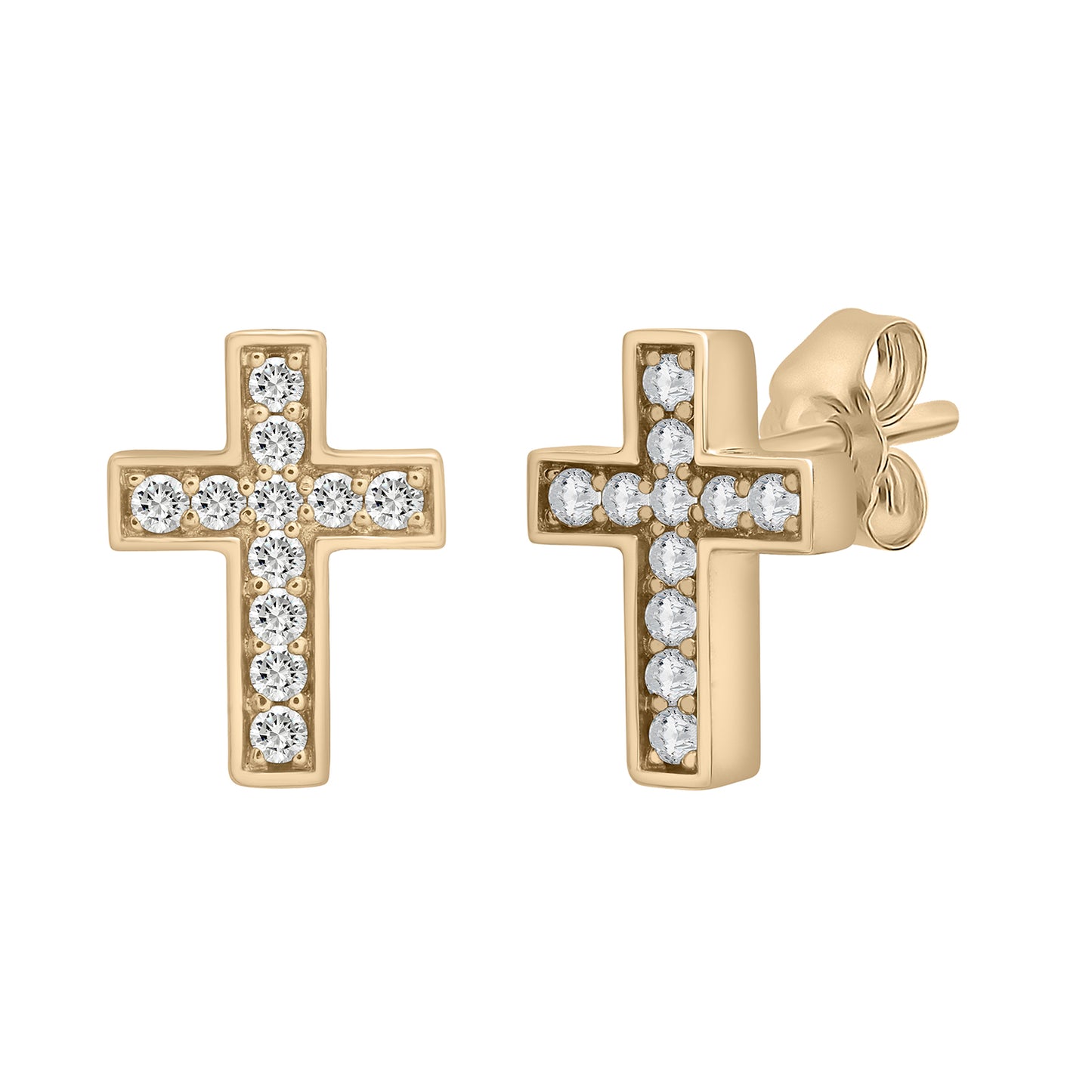 Emma Diamond Cross Stud Earrings