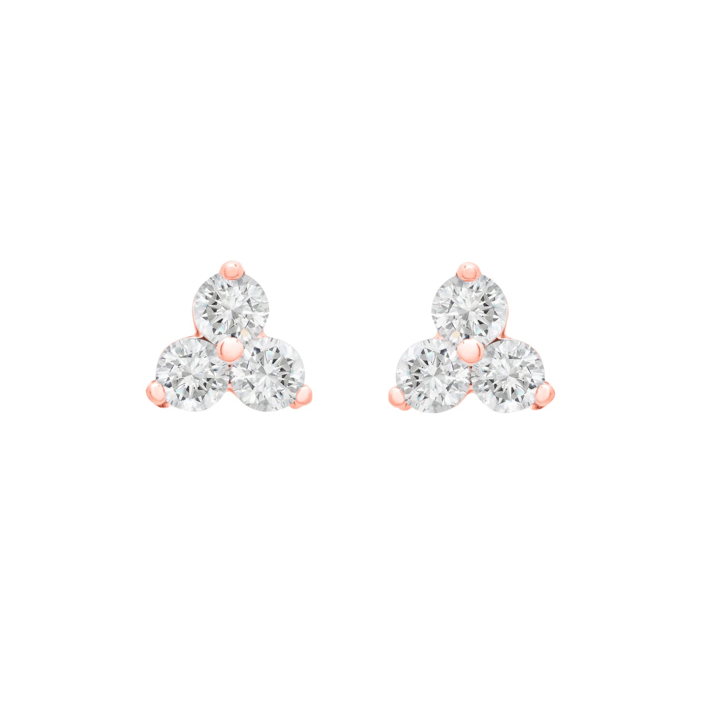 Estelle Diamond Stud Earrings In Silver Ruby