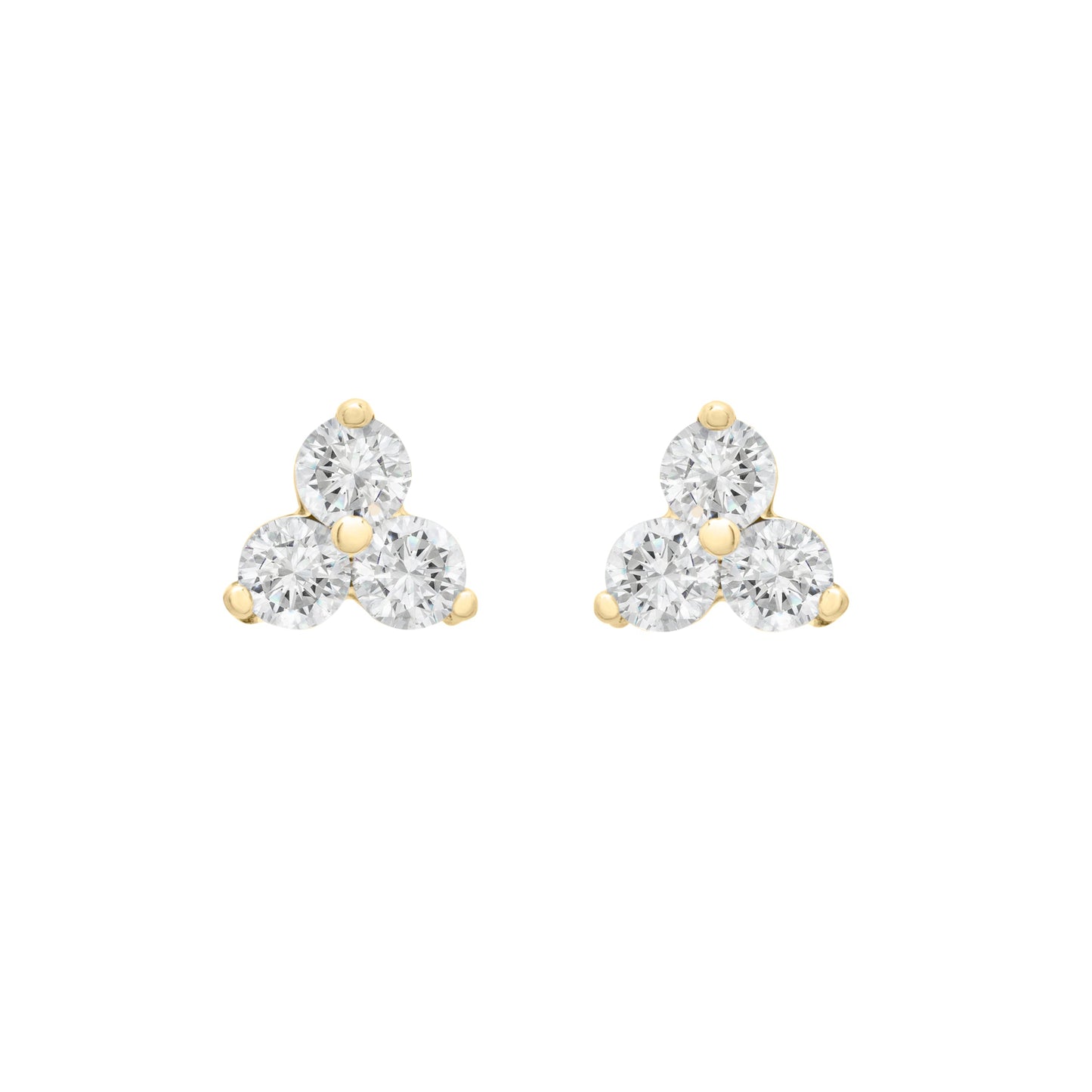 Estelle Diamond Stud Earrings In Silver Yellow