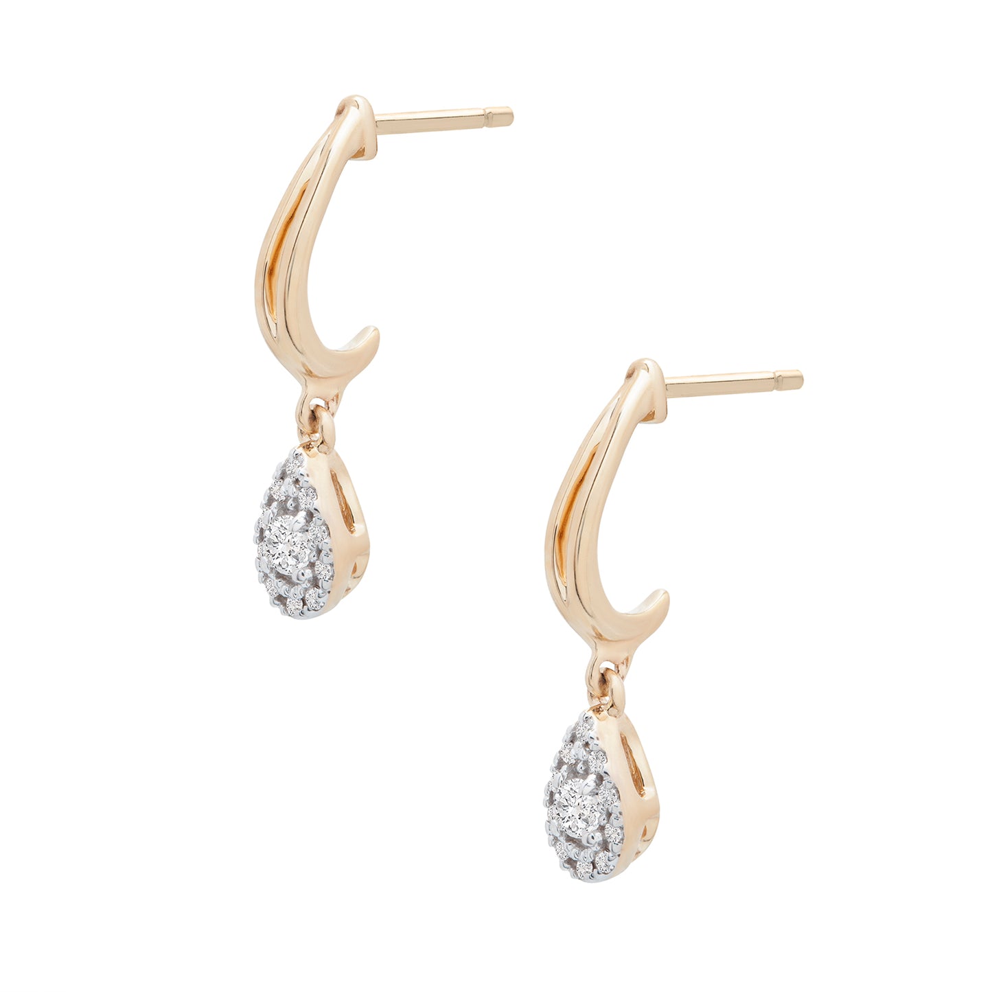 Edan Diamond Pear Dangle Earrings Placed In Gold