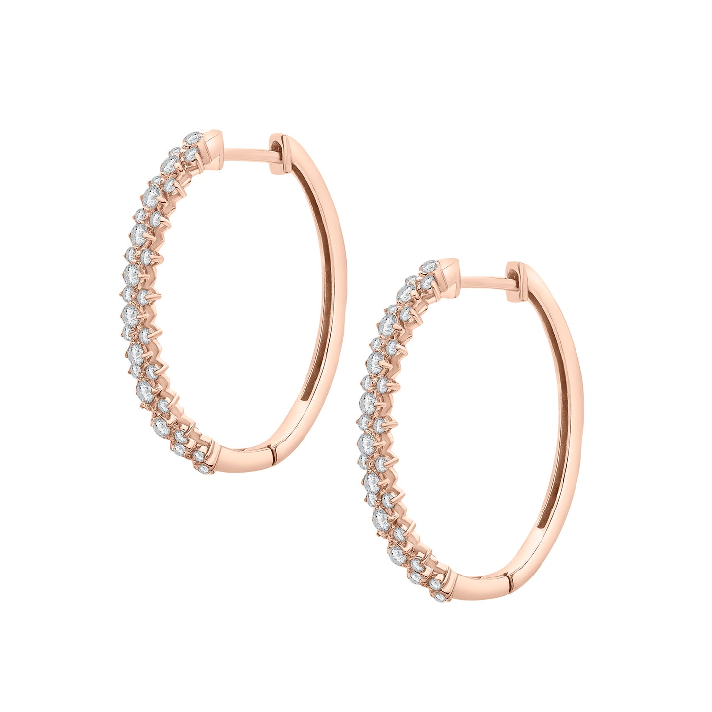 Eze Diamond Hoop Earrings In Rose Gold