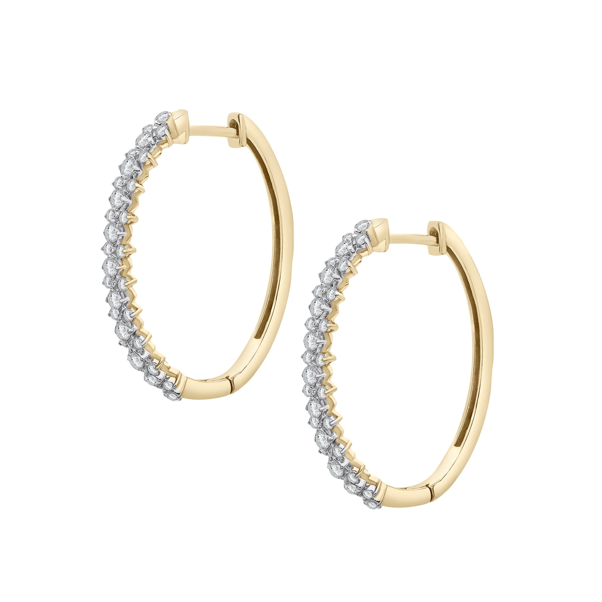 Eze Diamond Hoop Earrings In light Gold