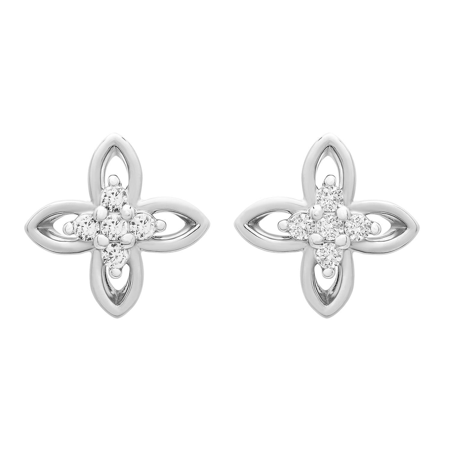 Eve Flower Stud Earrings In Silver
