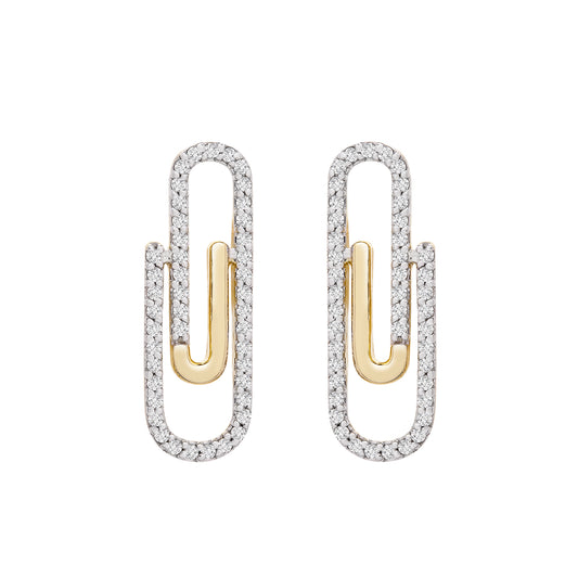 Image for Erta Diamond Paperclip Stud Earrings