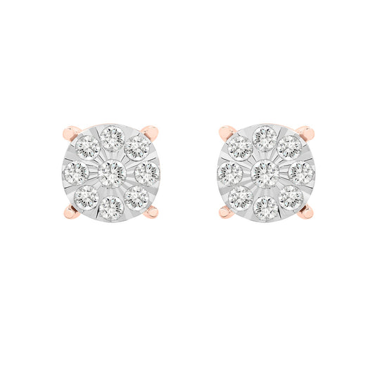 Image for Evette Round Diamond Stud Earrings In Rose Gold Coated