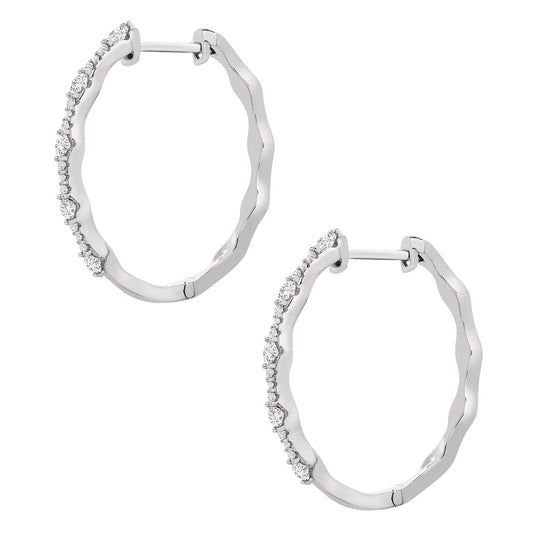 Image for Eyrna Diamond Hoop Earrings