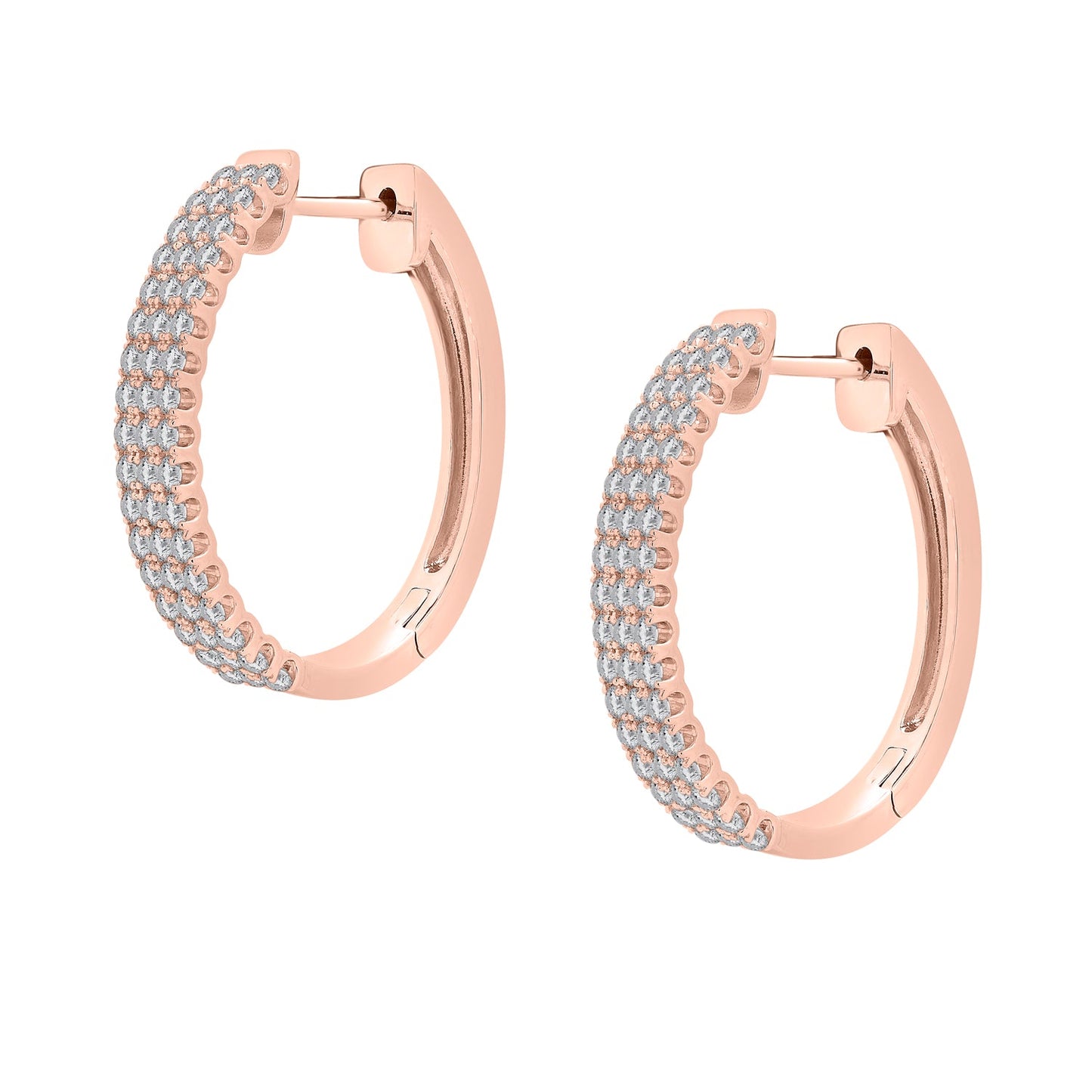 Haya Diamond Hoop Earrings In Rose Gold