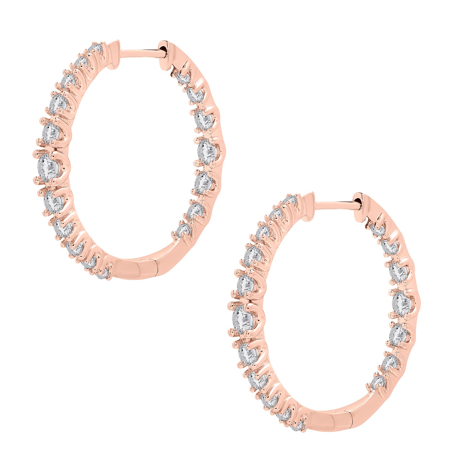 Heiress Petite Diamond Hoop Earrings In Rose Gold