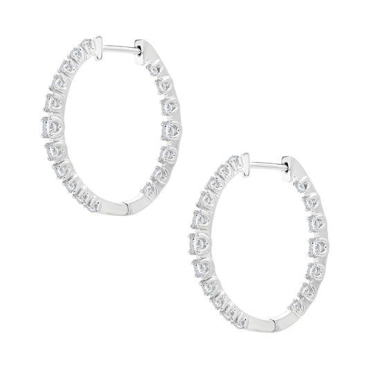 Image for Hana Petite Diamond Hoop Earrings