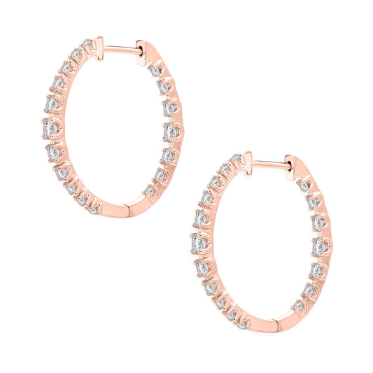 Image for Hana Petite Diamond Hoop Earrings In Rose Gold