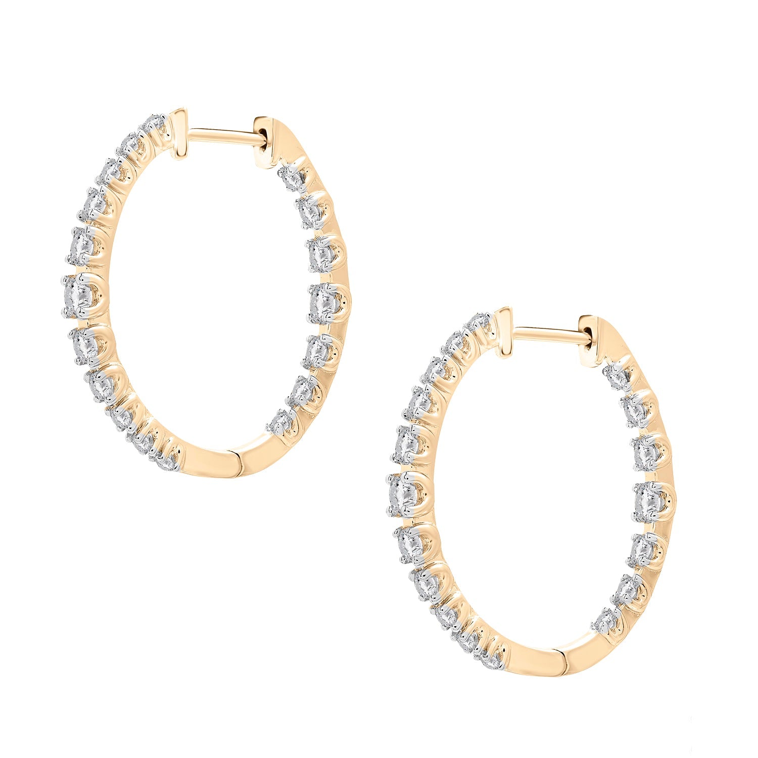 Hana Petite Diamond Hoop Earrings In Gold