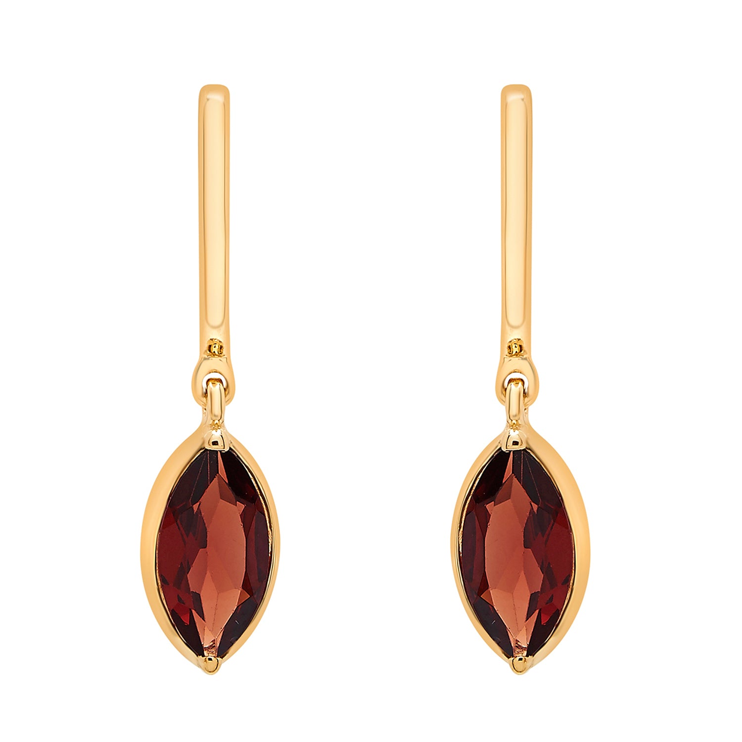 Garnet Marquise Dangle Earrings With Front View