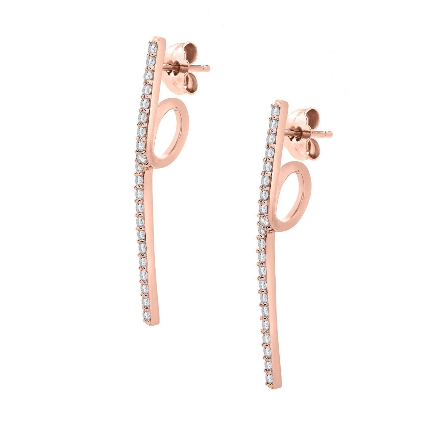 Eddi Diamond Free Form Earrings In Rose Gold