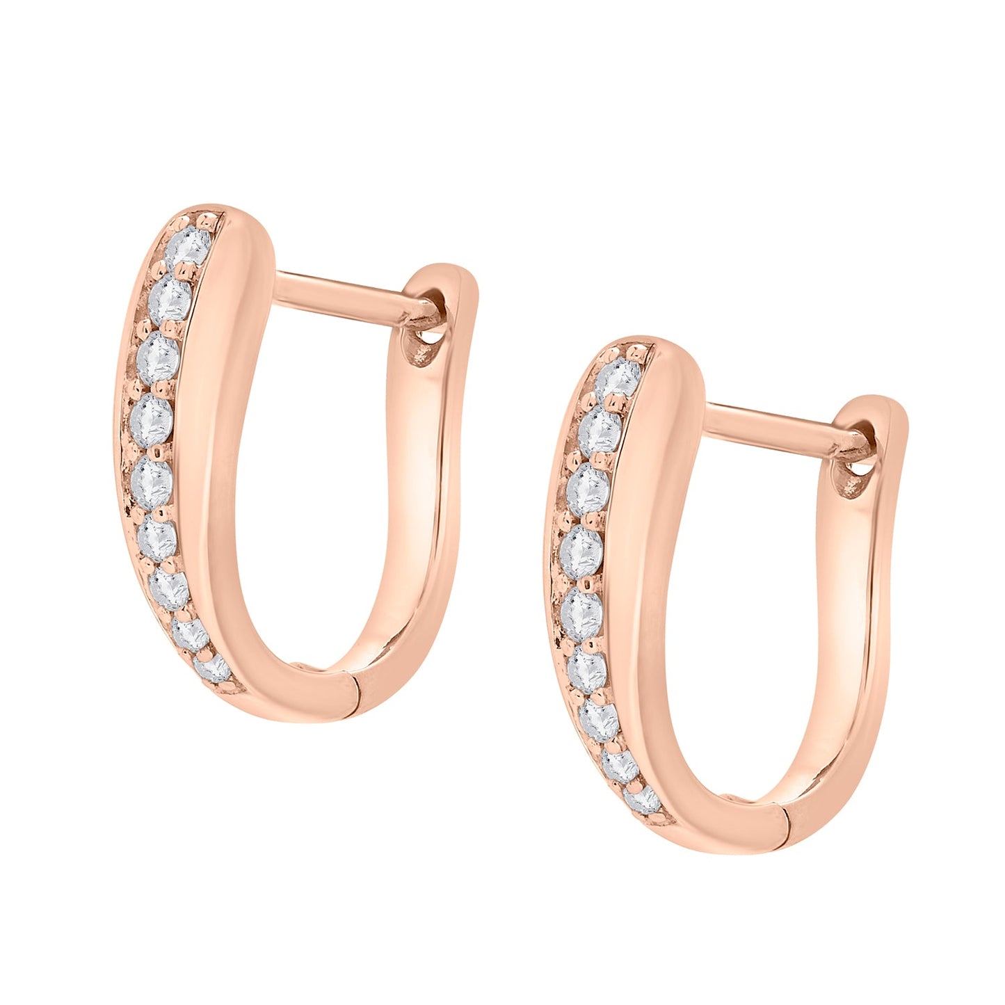 Harper Huggie Hoop Earrings In Rose Gold