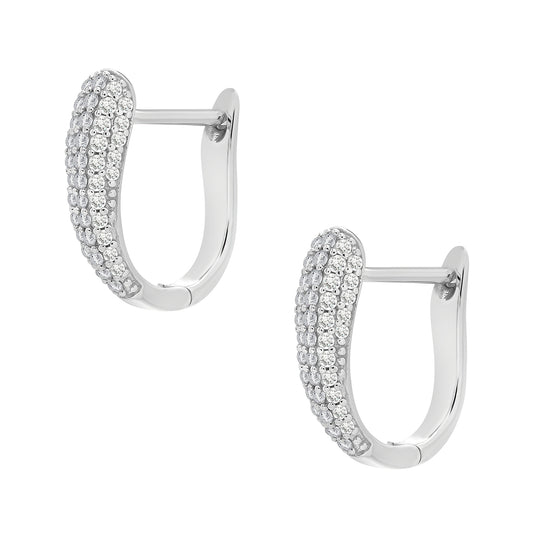 Image for Hilary Diamond Huggie Hoop Earrings