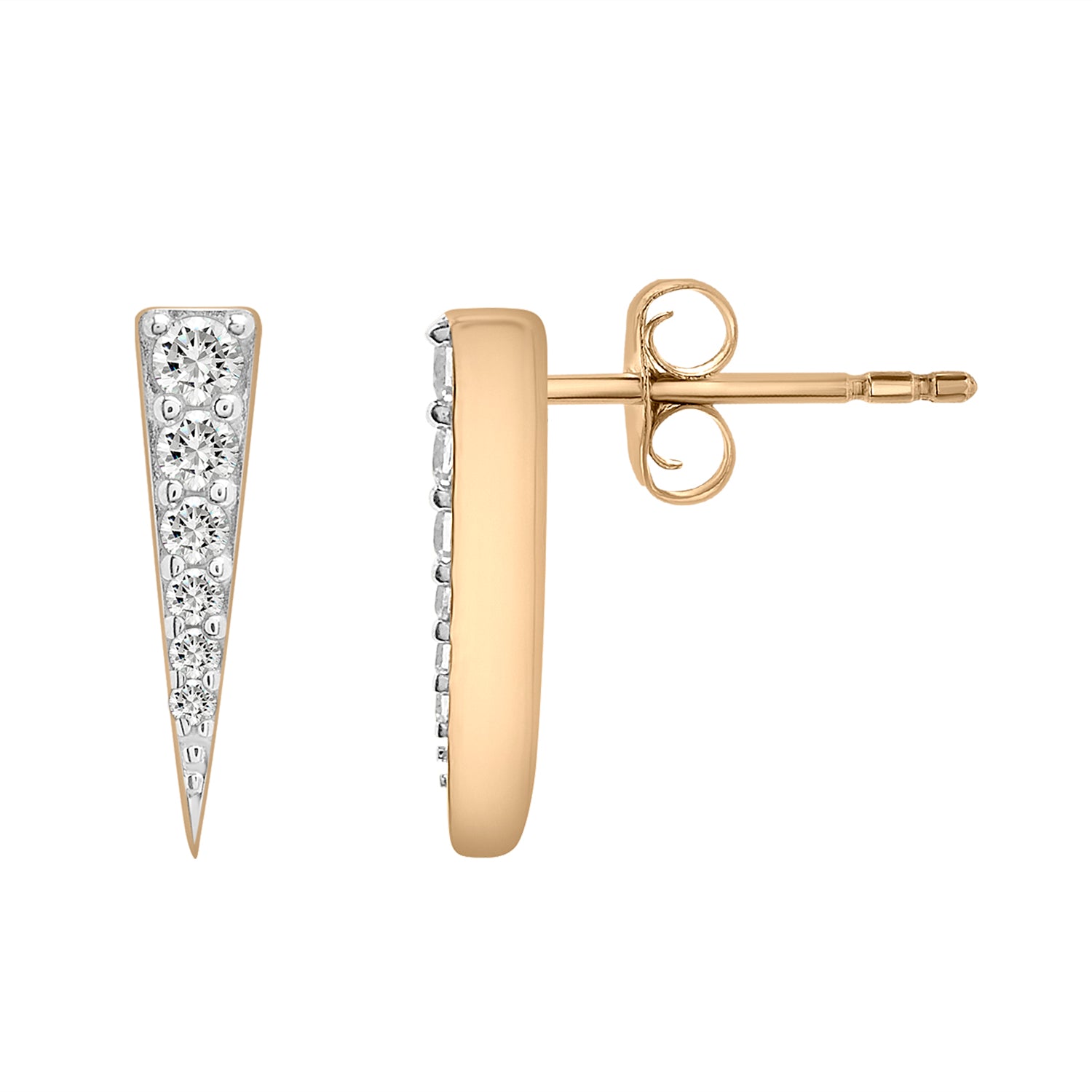 Demi Diamond Spear Stud Earrings In Different View