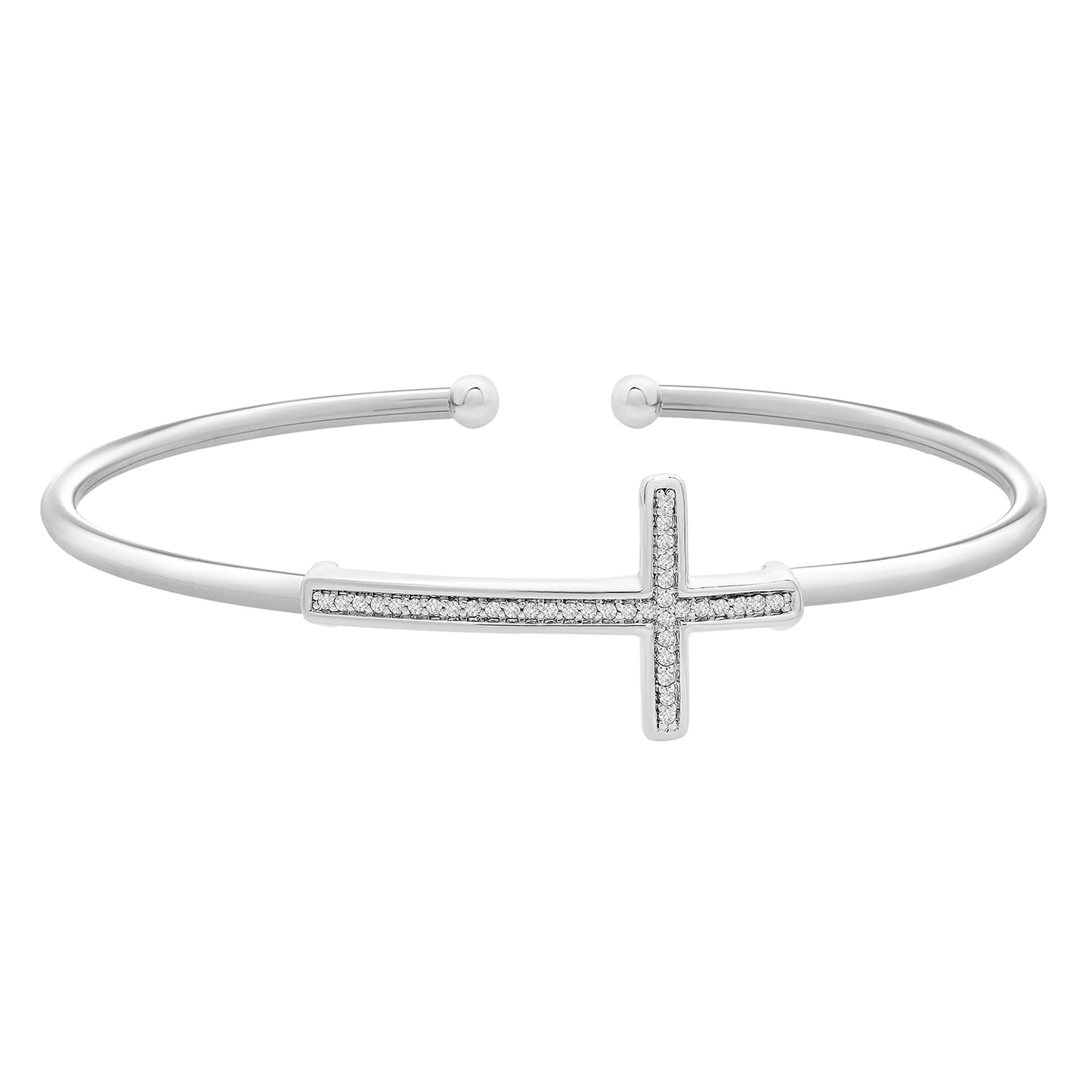 Bruna Diamond Cross Bangle Bracelet