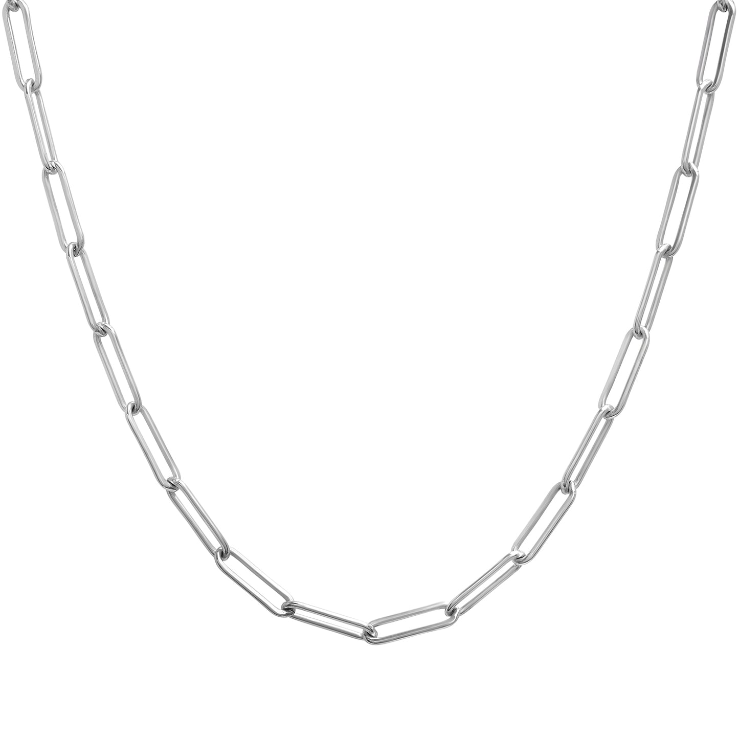 Paperclip Chain Necklace with Toggle Closure