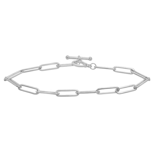 Paperclip Chain Bracelet with Toggle Closure
