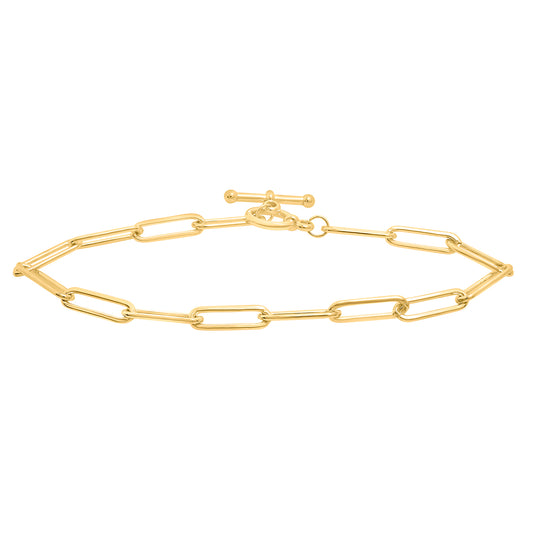 Image for Paperclip Chain Bracelet with Toggle Closure in Yellow Gold 