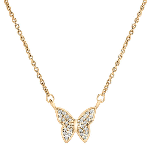 Image for Papillon Butterfly Diamond Necklace in Yellow Gold