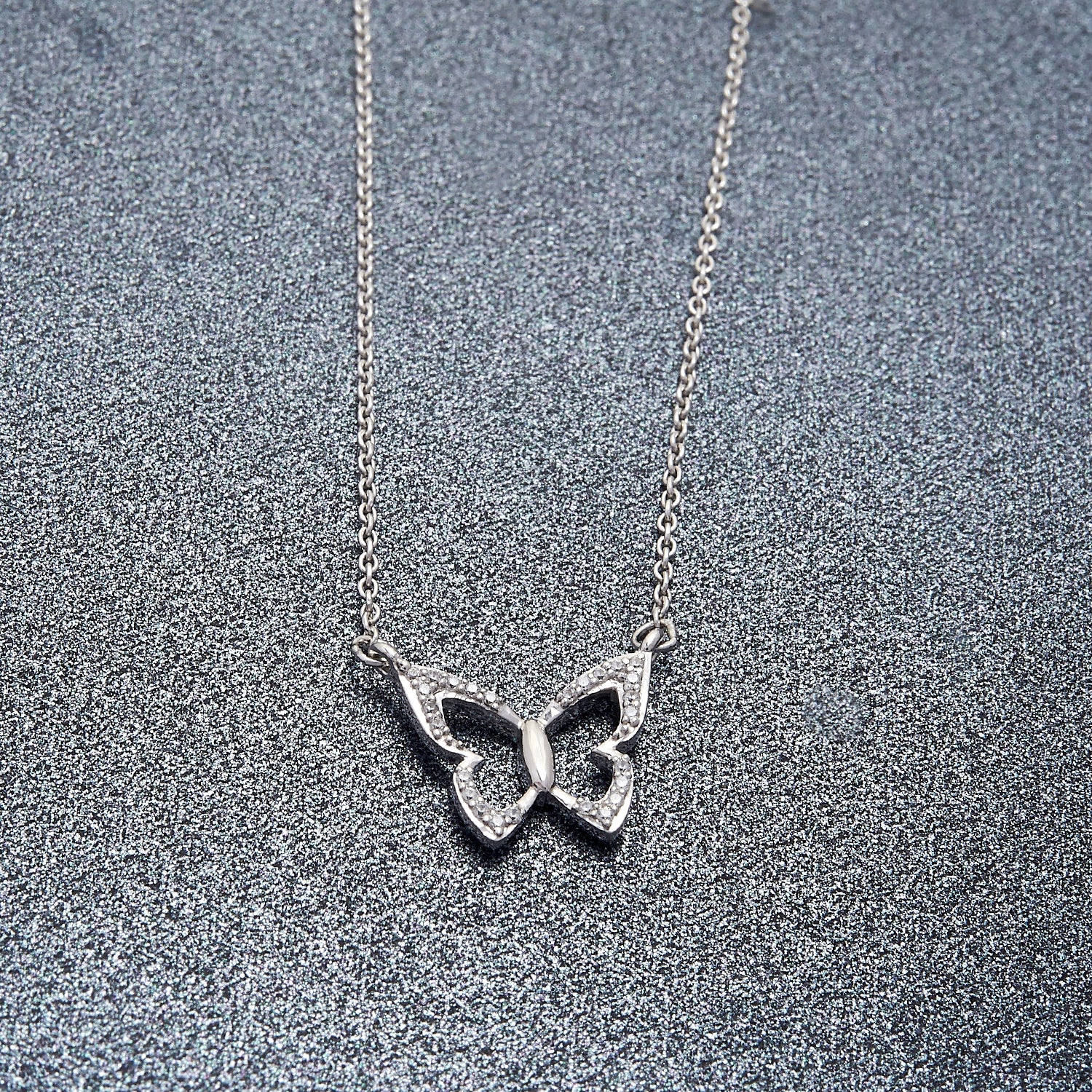 Farfalla Butterfly Diamond Necklace With Gold Chain