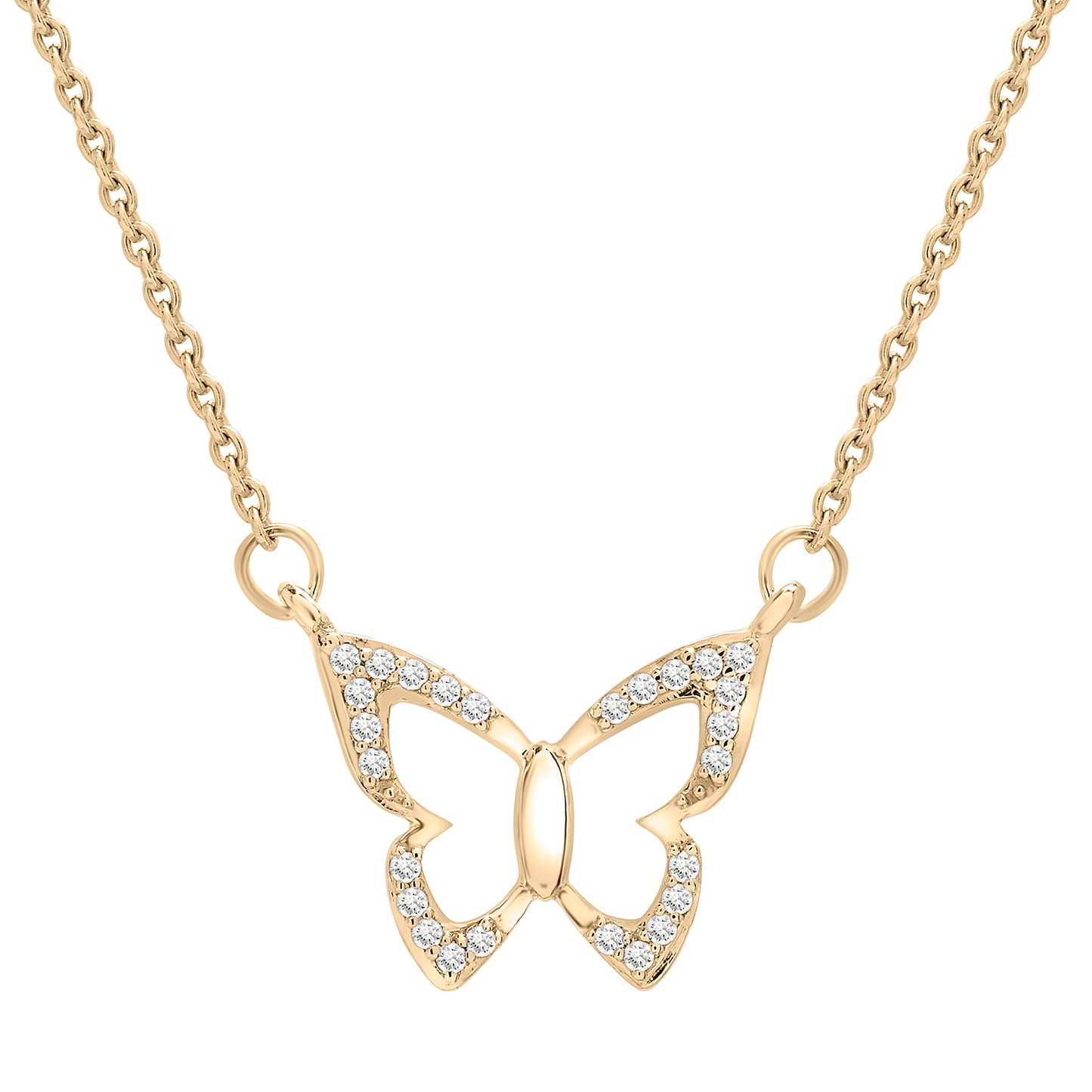 Farfalla Butterfly Diamond Necklace In Gold